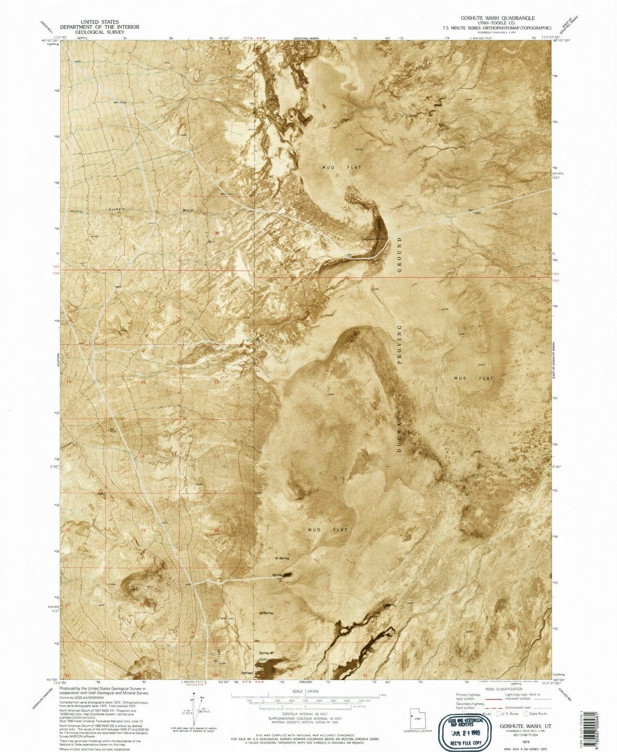 1973 Goshute Wash, UT - Utah - USGS Topographic Map