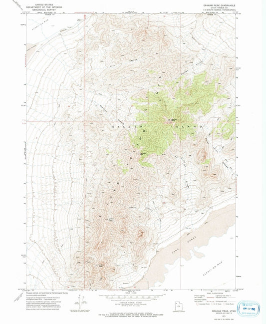 1971 Graham Peak, UT - Utah - USGS Topographic Map