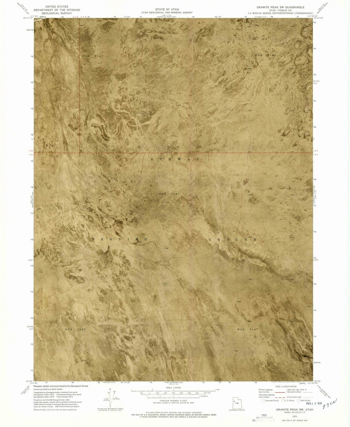 1973 Granite Peak, UT - Utah - USGS Topographic Map v2