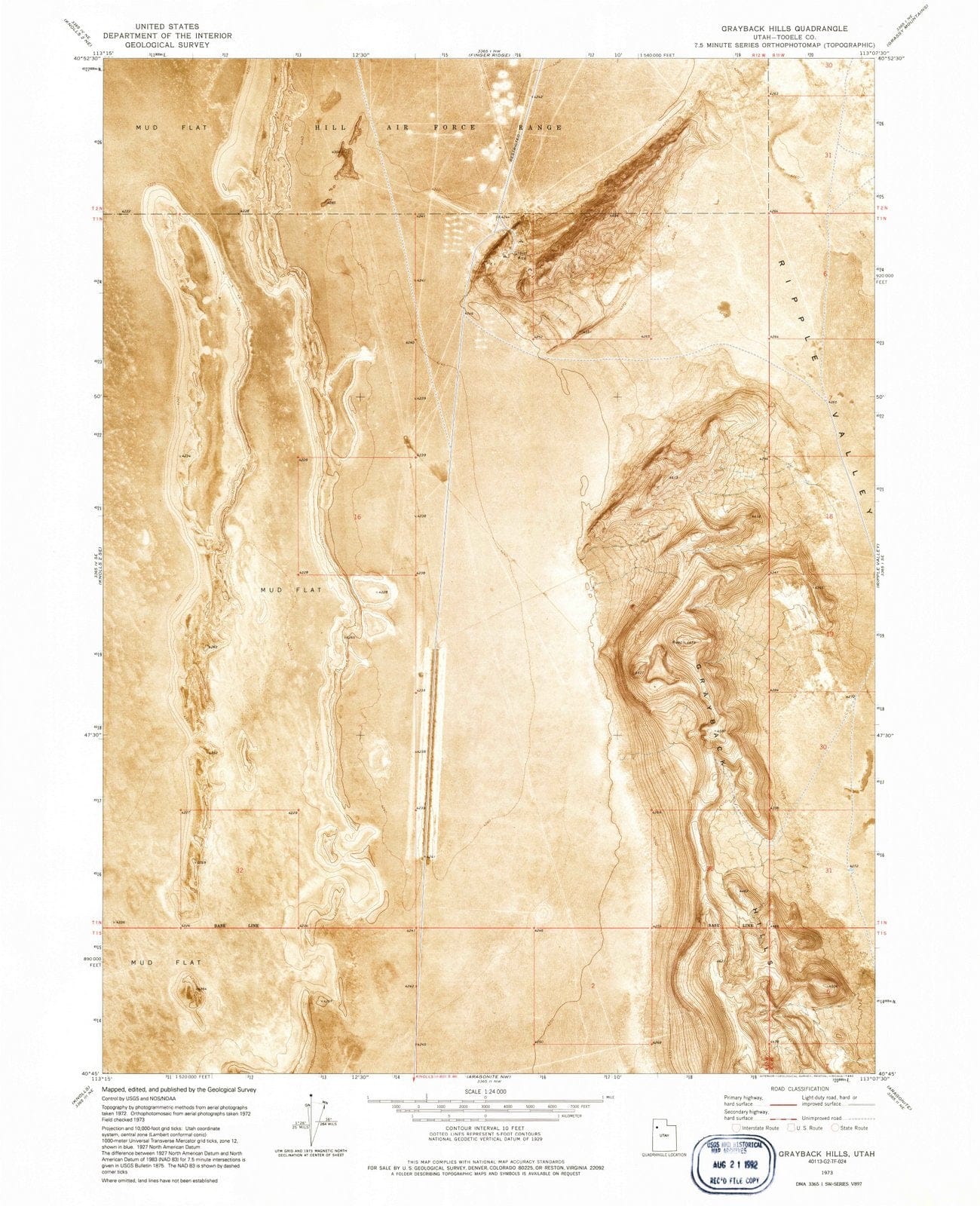 1973 Grayback Hills, UT - Utah - USGS Topographic Map