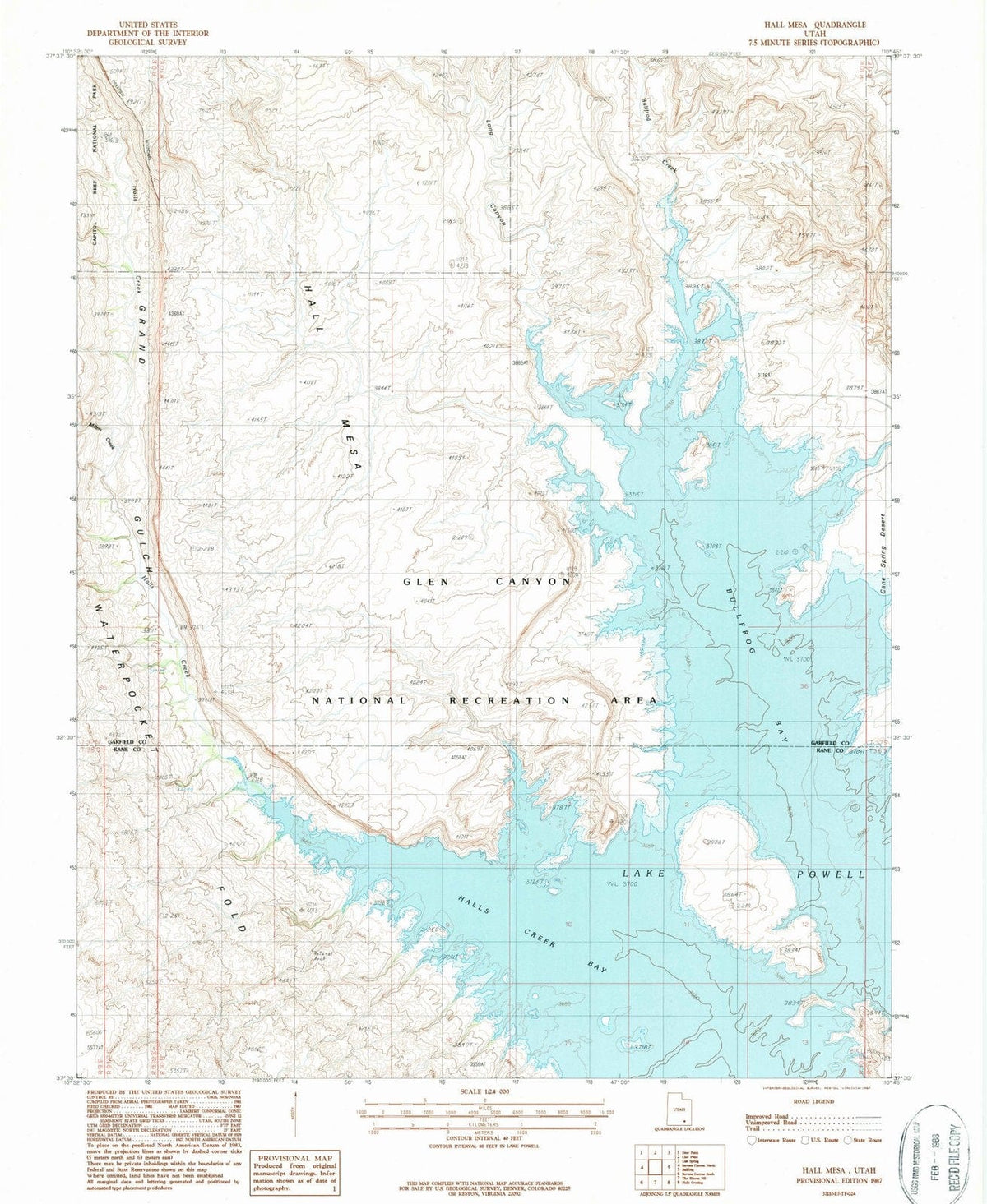 1987 Hall Mesa, UT - Utah - USGS Topographic Map