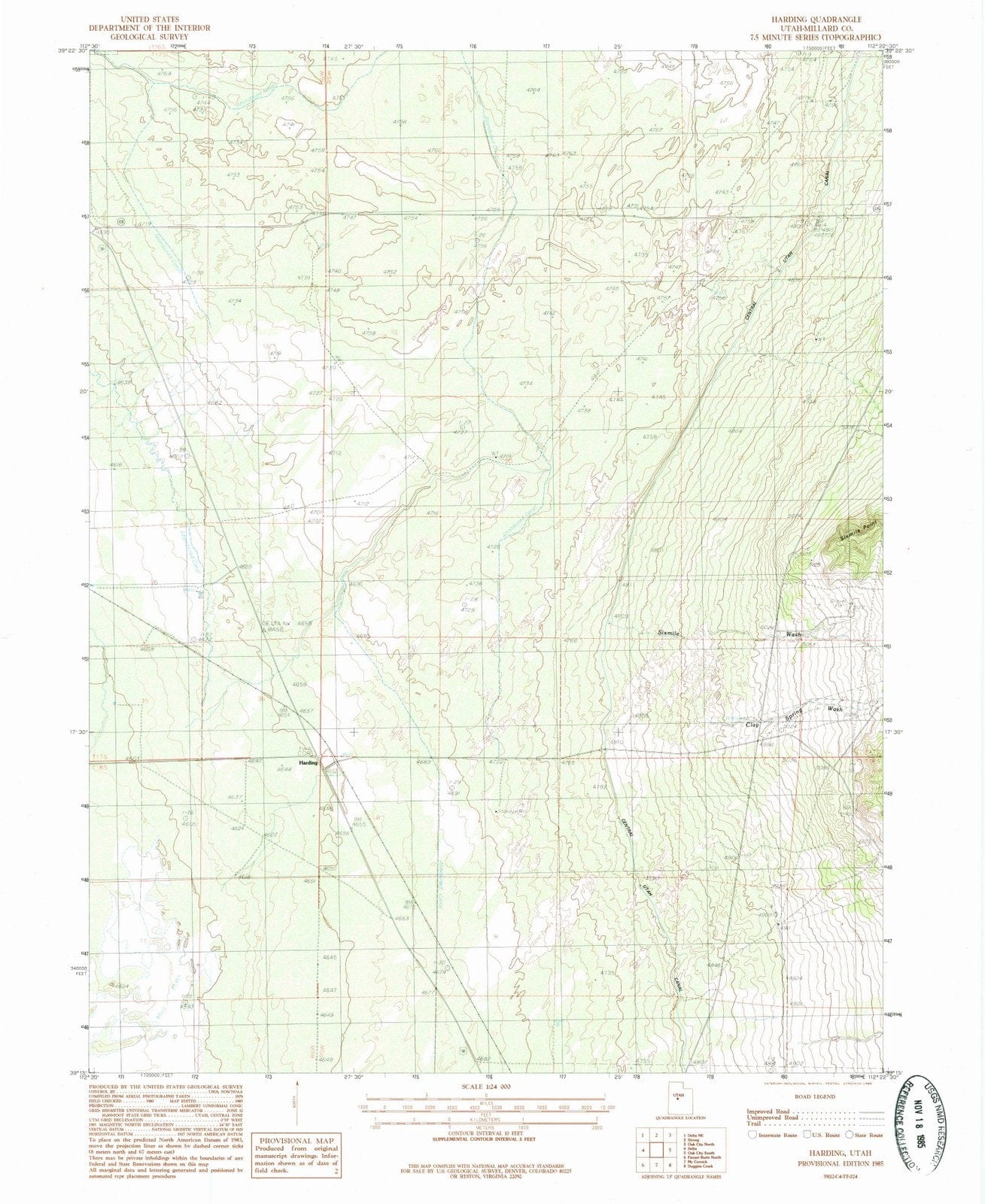 1985 Harding, UT - Utah - USGS Topographic Map