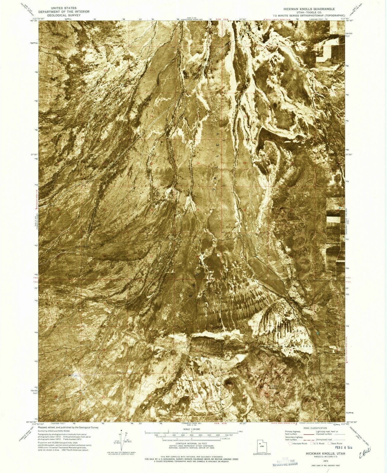 1973 Hickman Knolls, UT - Utah - USGS Topographic Map