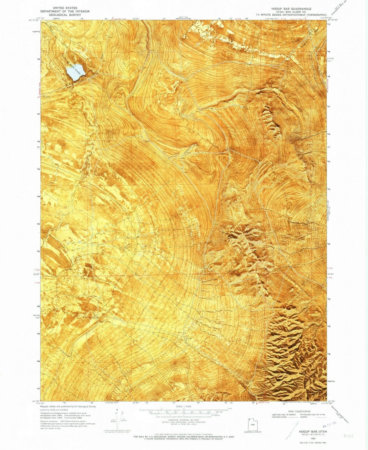 1969 Hogup Bar, UT - Utah - USGS Topographic Map