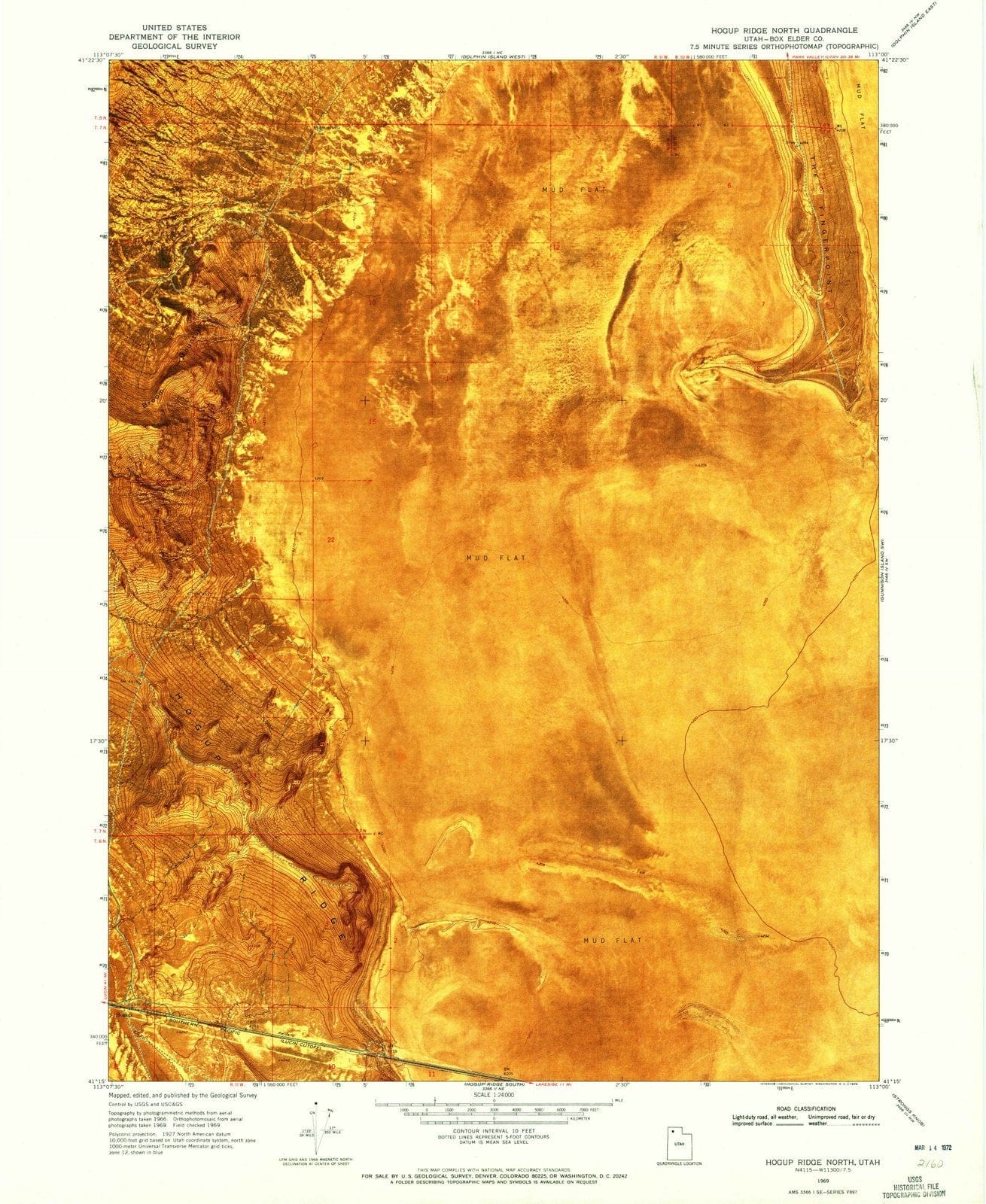 1969 Hogup Ridge North, UT - Utah - USGS Topographic Map