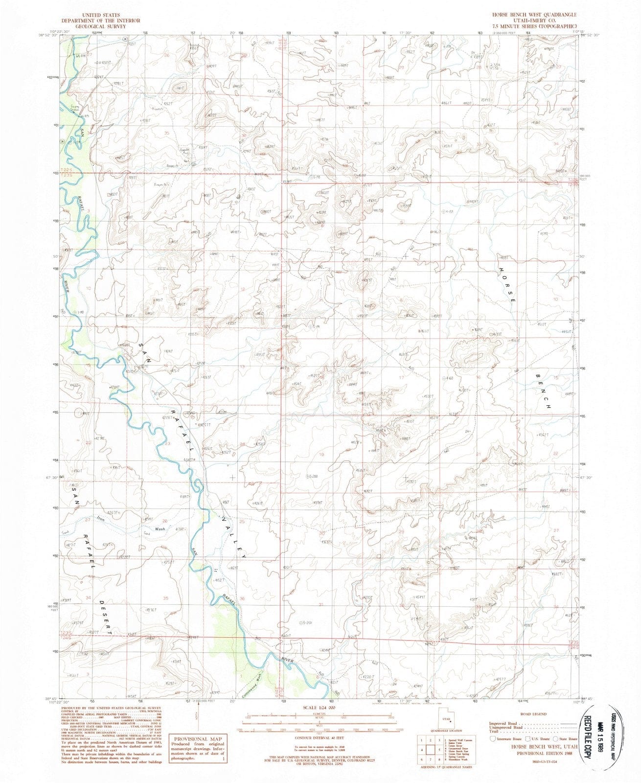 1988 Horse Bench West, UT - Utah - USGS Topographic Map