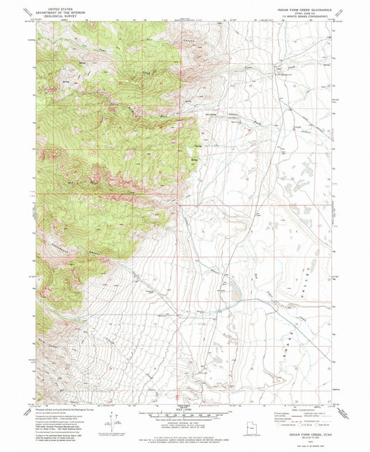 1972 Indian Farm Creek, UT - Utah - USGS Topographic Map