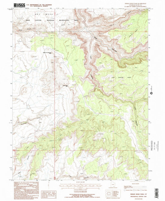 1987 Indian Head Pass, UT - Utah - USGS Topographic Map