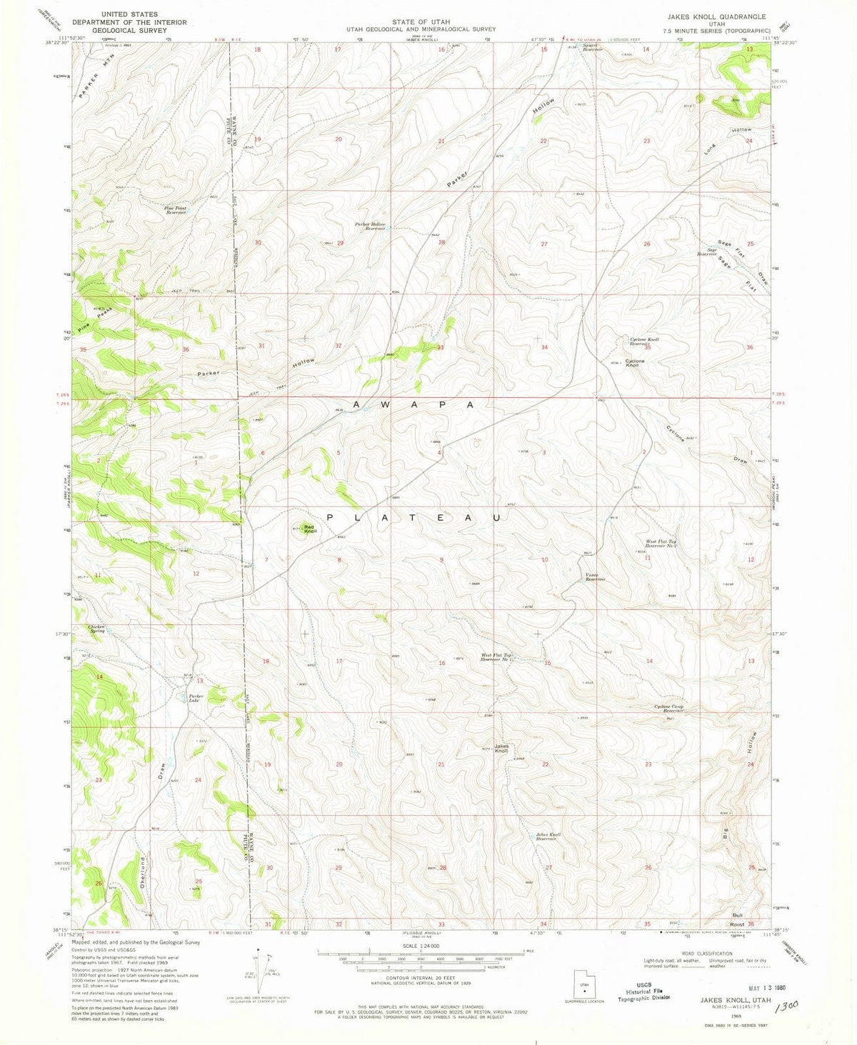1969 Jakes Knoll, UT - Utah - USGS Topographic Map