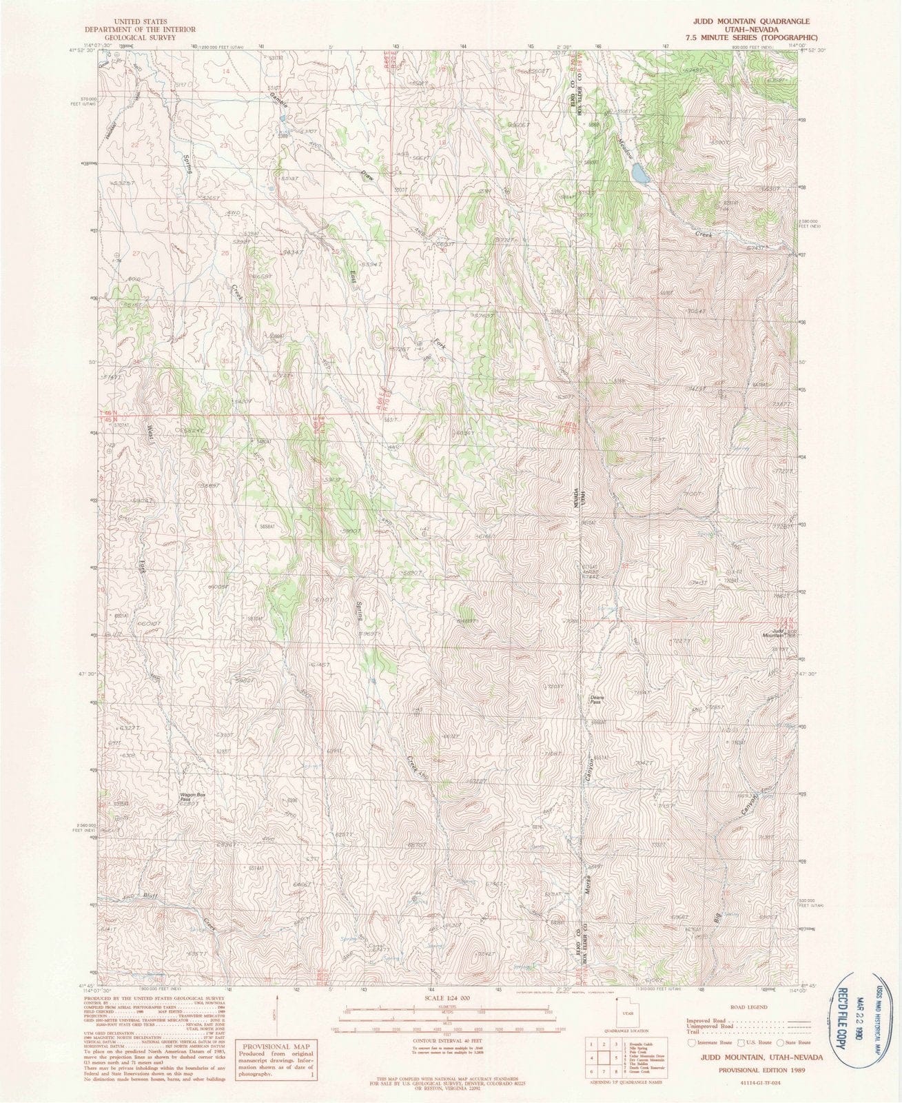 1989 Judd Mountain, UT - Utah - USGS Topographic Map