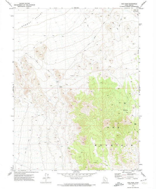 1971 Keg MTN Pass, UT - Utah - USGS Topographic Map