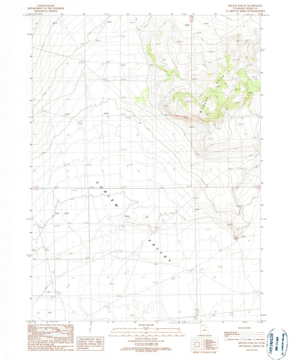 1990 Kelton Pass, UT - Utah - USGS Topographic Map