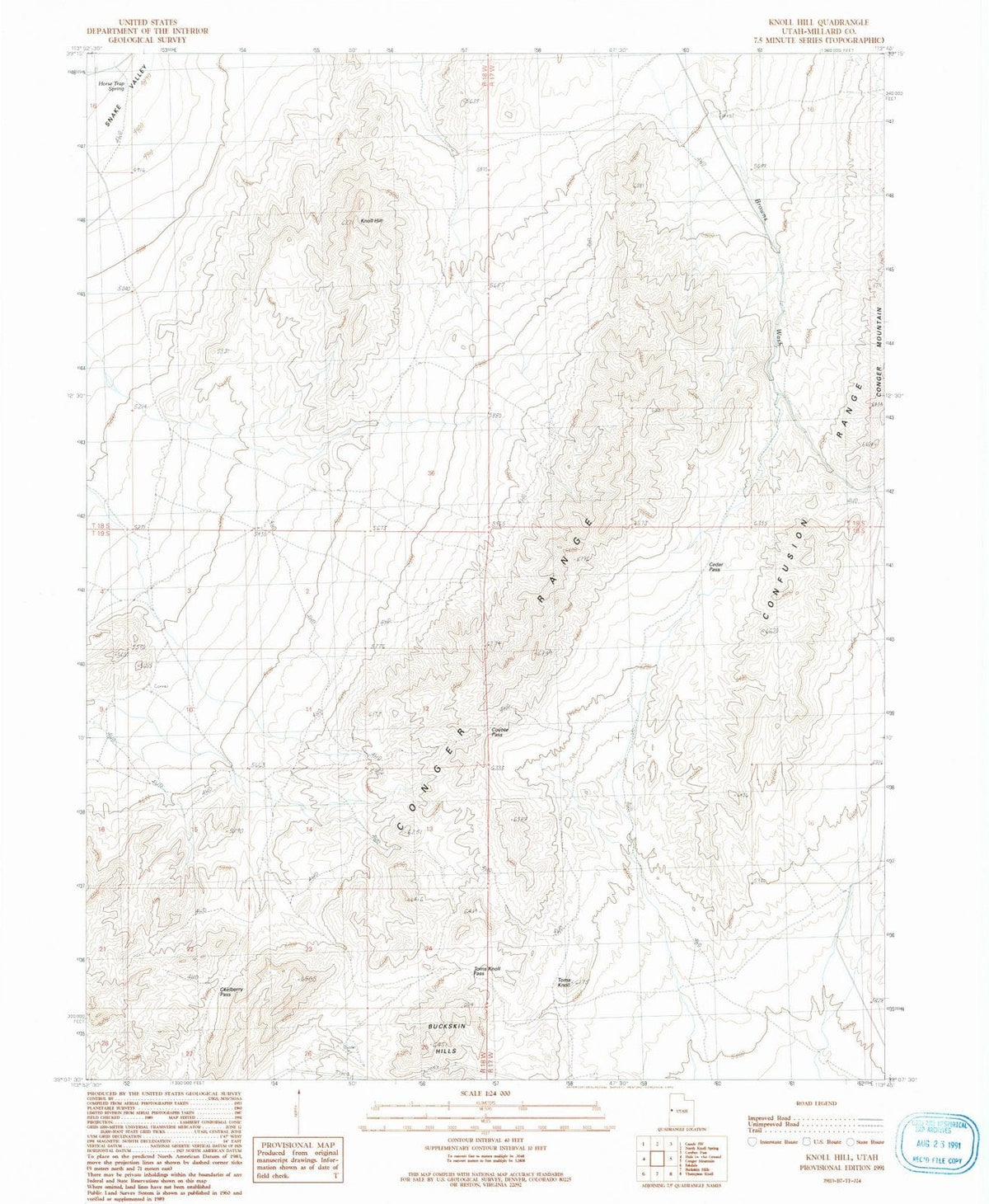 1991 Knoll Hill, UT - Utah - USGS Topographic Map