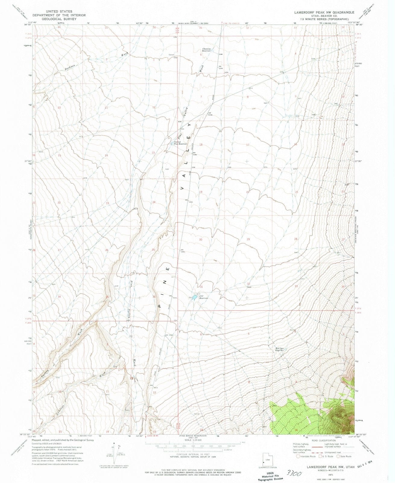 1971 Lamerdorf Peak, UT - Utah - USGS Topographic Map