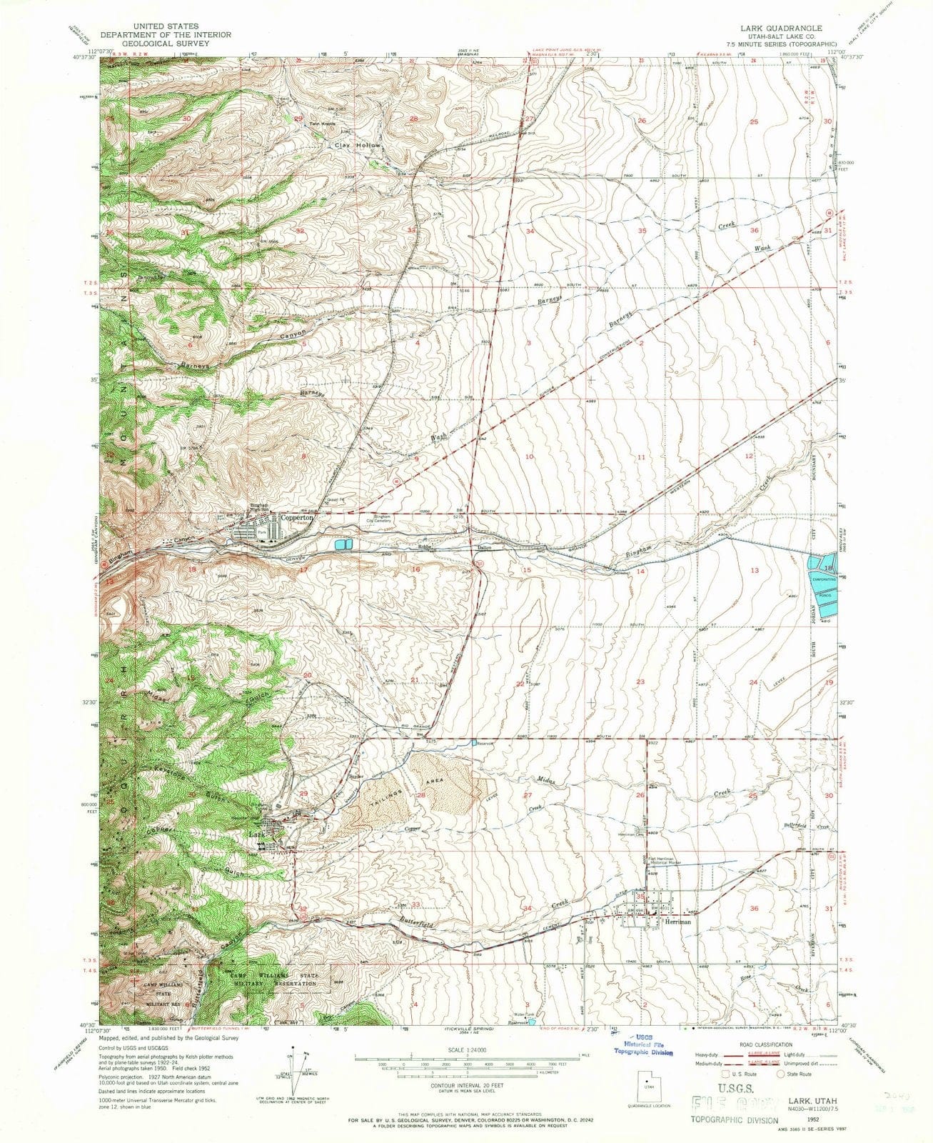 1952 Lark, UT - Utah - USGS Topographic Map