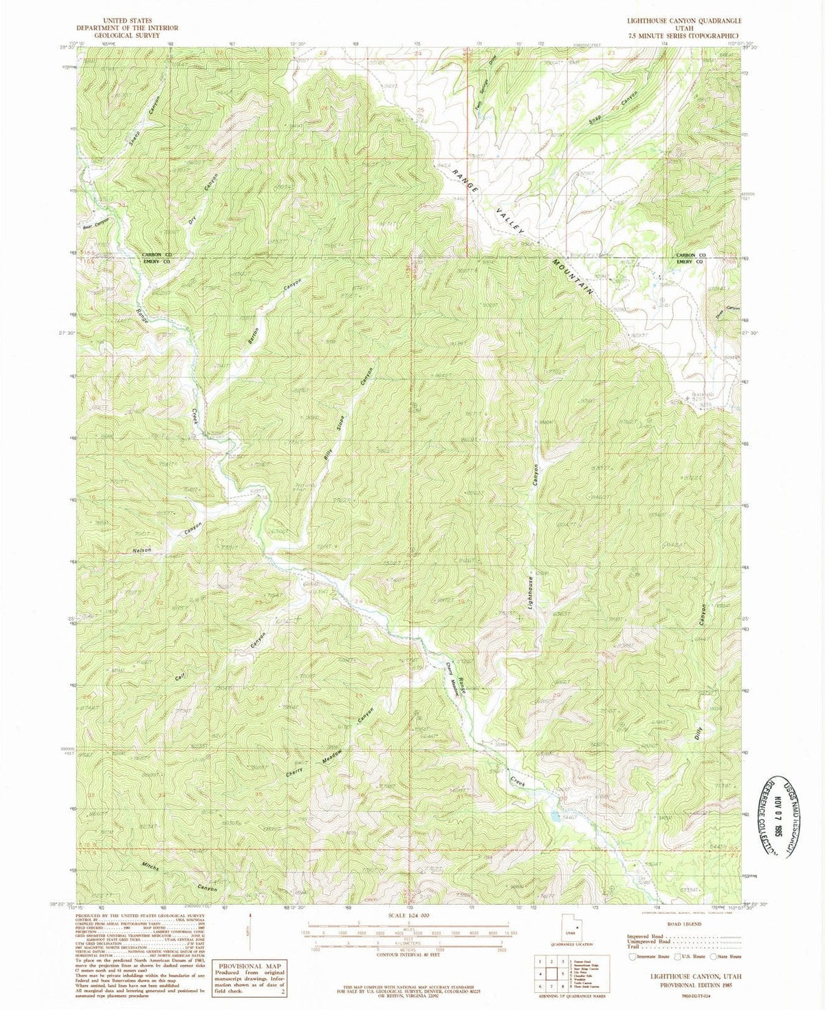 1985 Lighthouse Canyon, UT - Utah - USGS Topographic Map