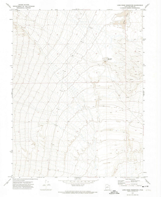 1972 Long Ridge Reservoir, UT - Utah - USGS Topographic Map