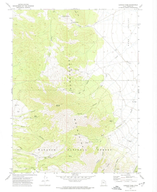 1971 Lookout Pass, UT - Utah - USGS Topographic Map