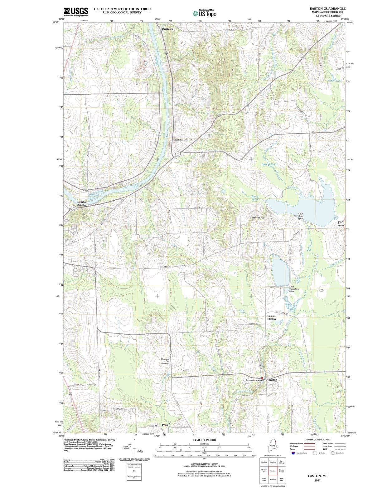 2011 Easton, ME - Maine - USGS Topographic Map