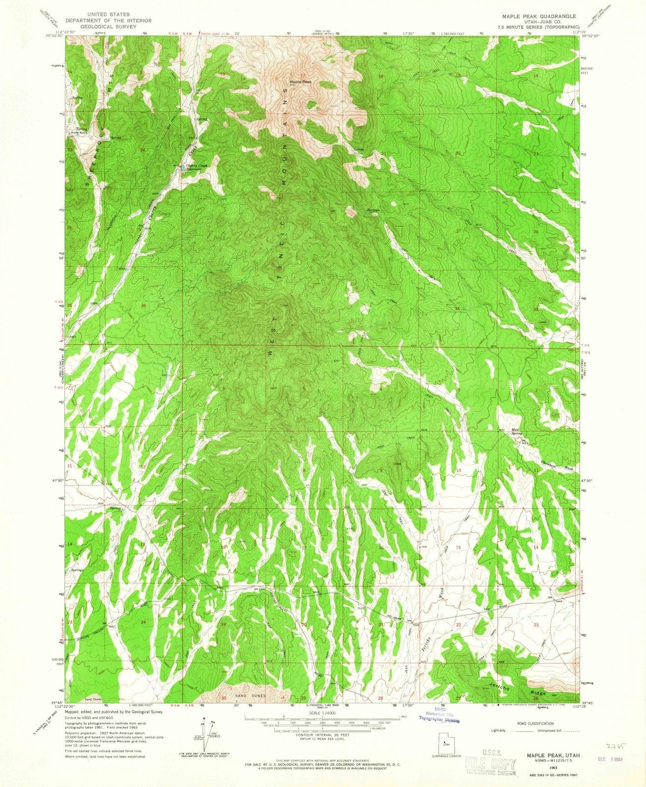 1963 Maple Peak, UT - Utah - USGS Topographic Map