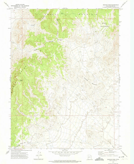 1972 Marjum Pass, UT - Utah - USGS Topographic Map