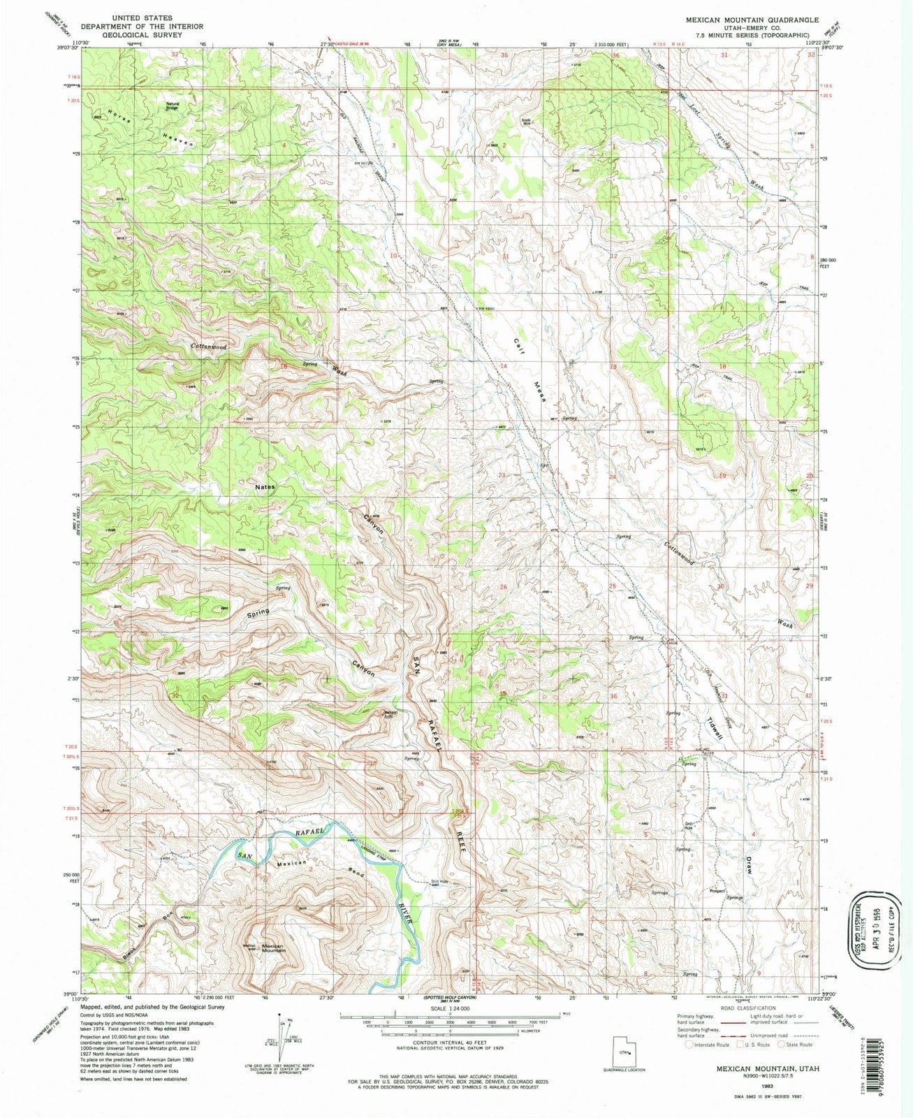 1983 Mexican Mountain, UT - Utah - USGS Topographic Map