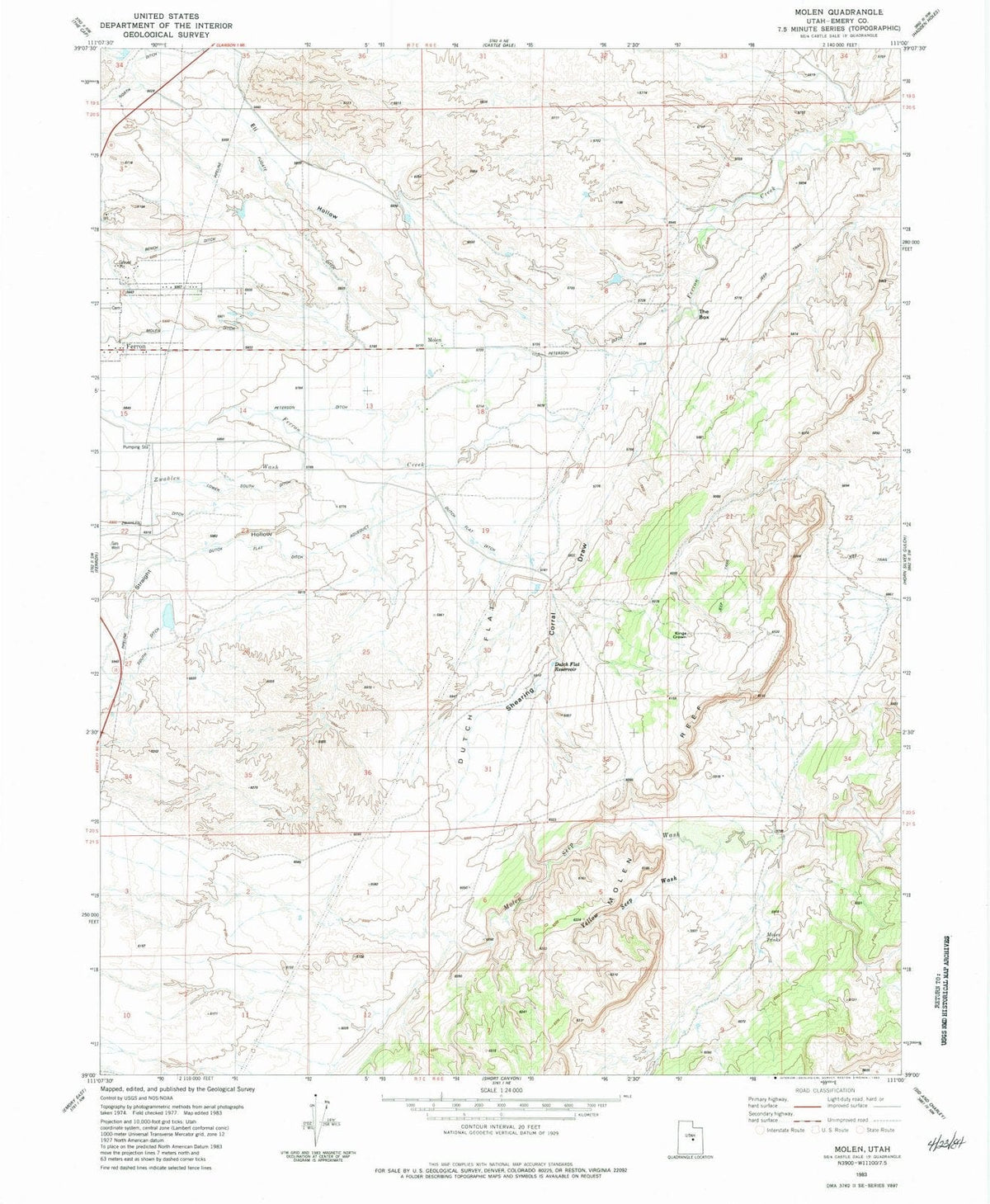1983 Molen, UT - Utah - USGS Topographic Map