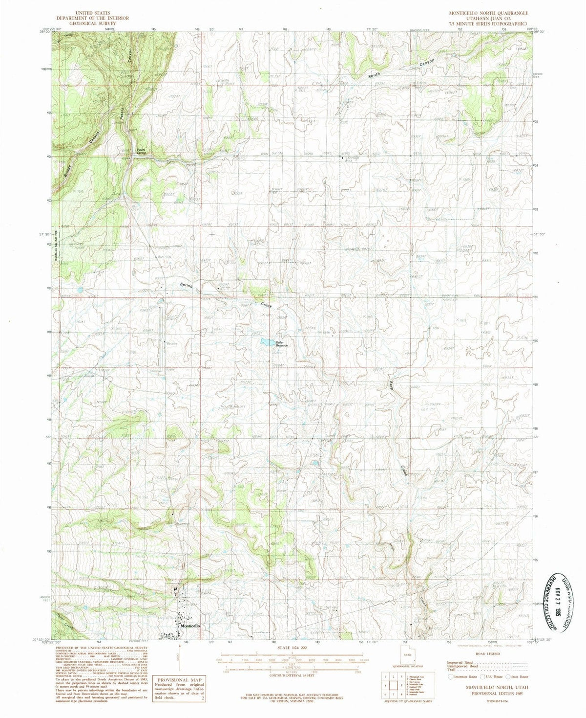 1985 Monticello North, UT - Utah - USGS Topographic Map