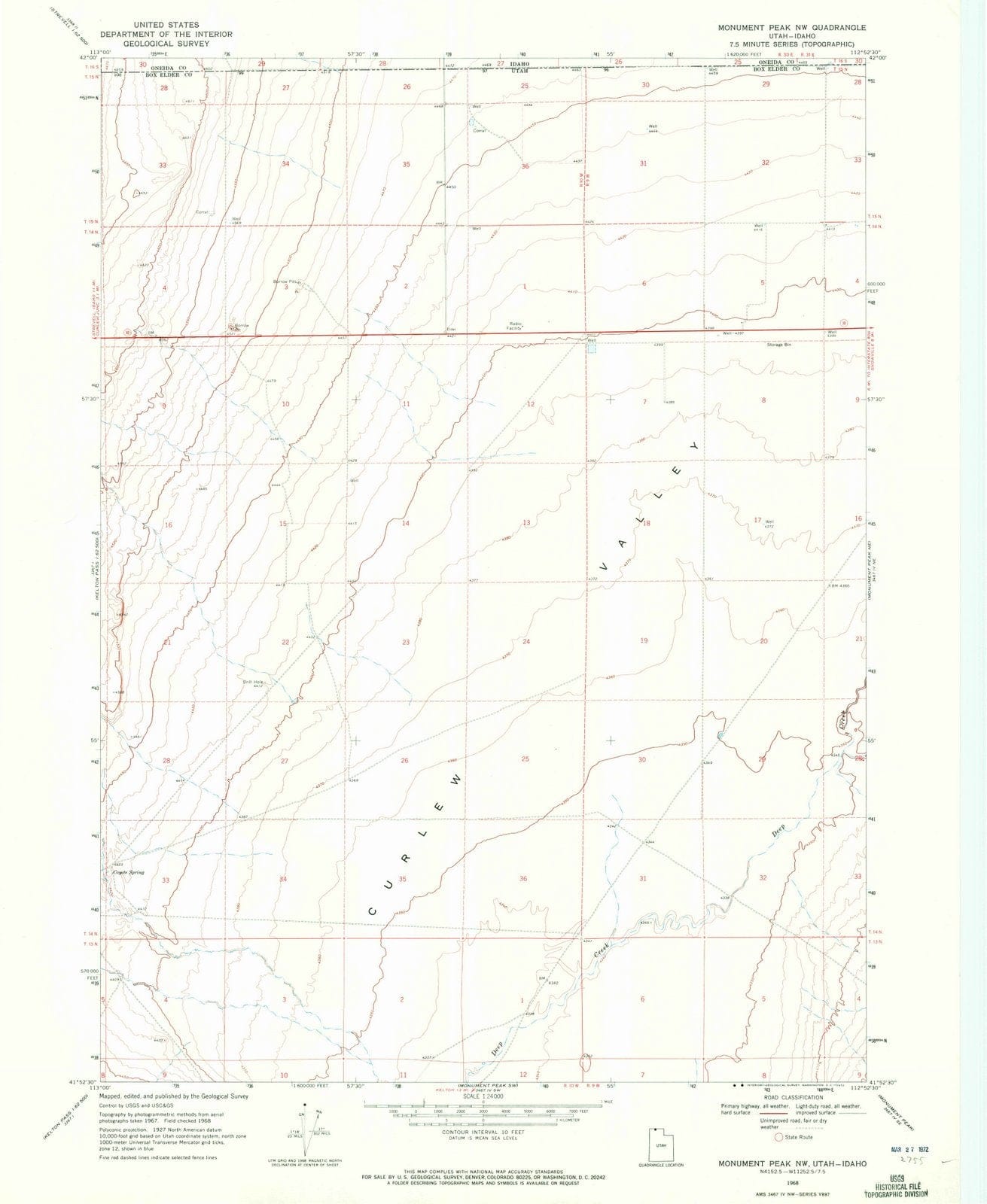 1968 Monument Peak, UT - Utah - USGS Topographic Map v2