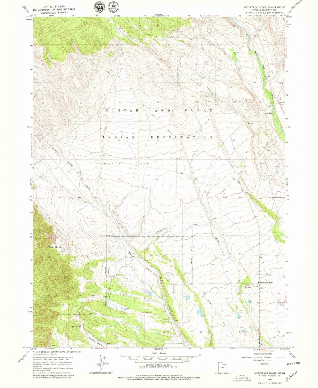 1965 Mountain Home, UT - Utah - USGS Topographic Map