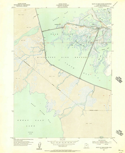 1955 Mouth of Bear River, UT - Utah - USGS Topographic Map