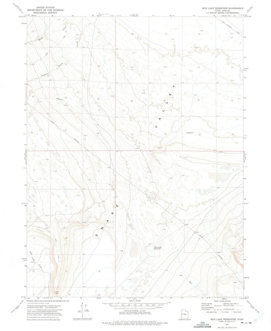 1972 Mud Lake Reservoir, UT - Utah - USGS Topographic Map