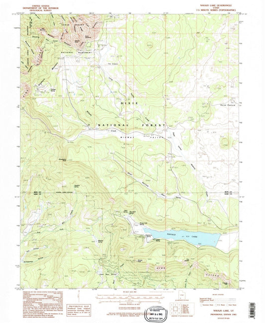 1985 Navajo Lake, UT - Utah - USGS Topographic Map