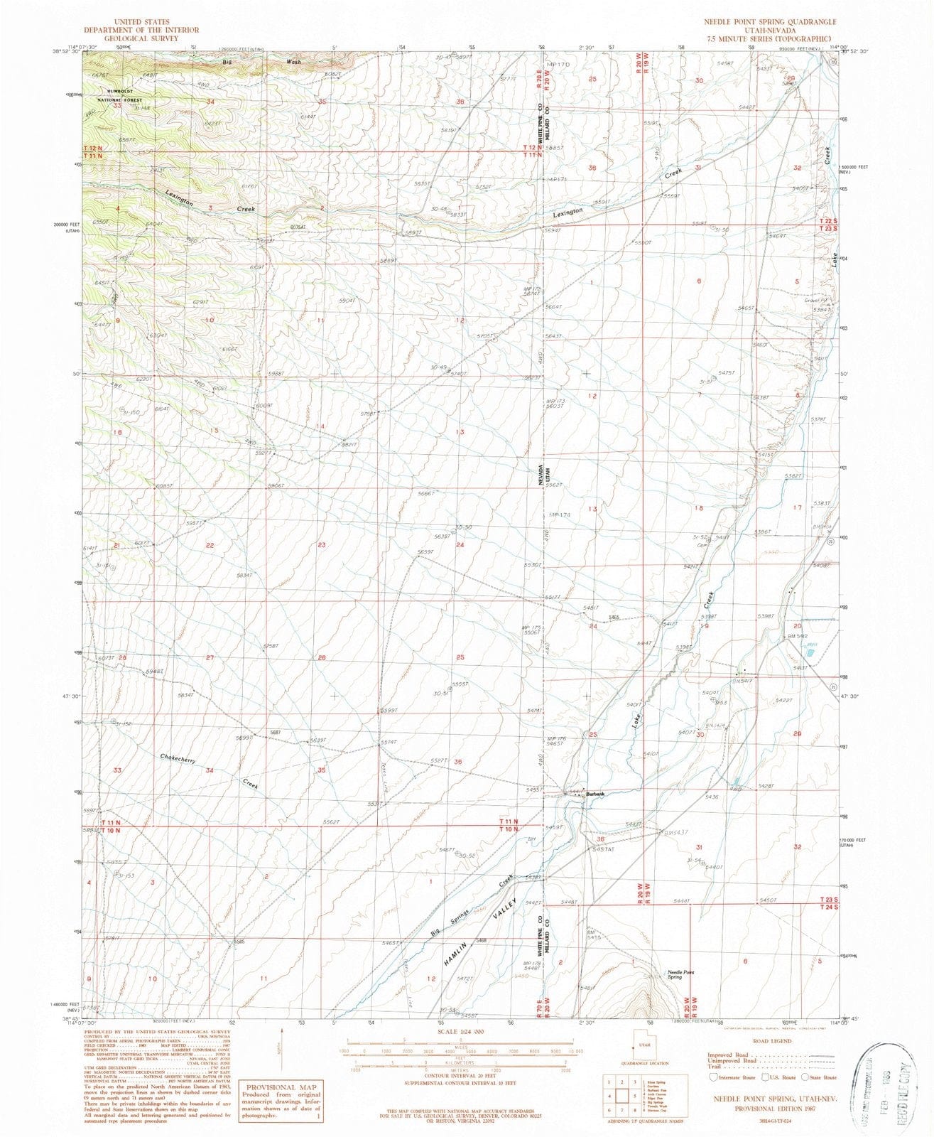 1987 Needle Point Spring, UT - Utah - USGS Topographic Map