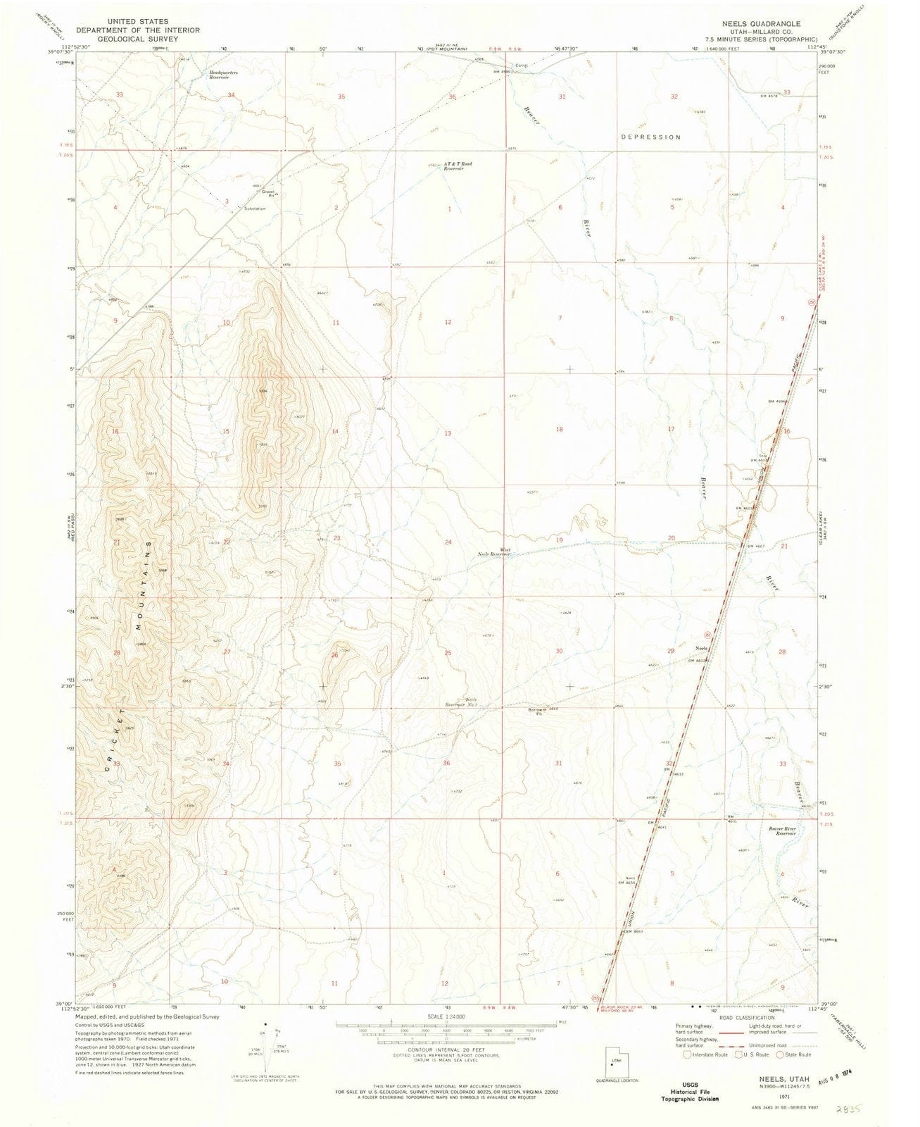 1971 Neels, UT - Utah - USGS Topographic Map