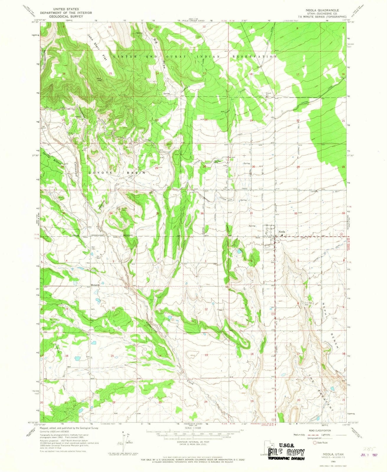 1965 Neola, UT - Utah - USGS Topographic Map v2