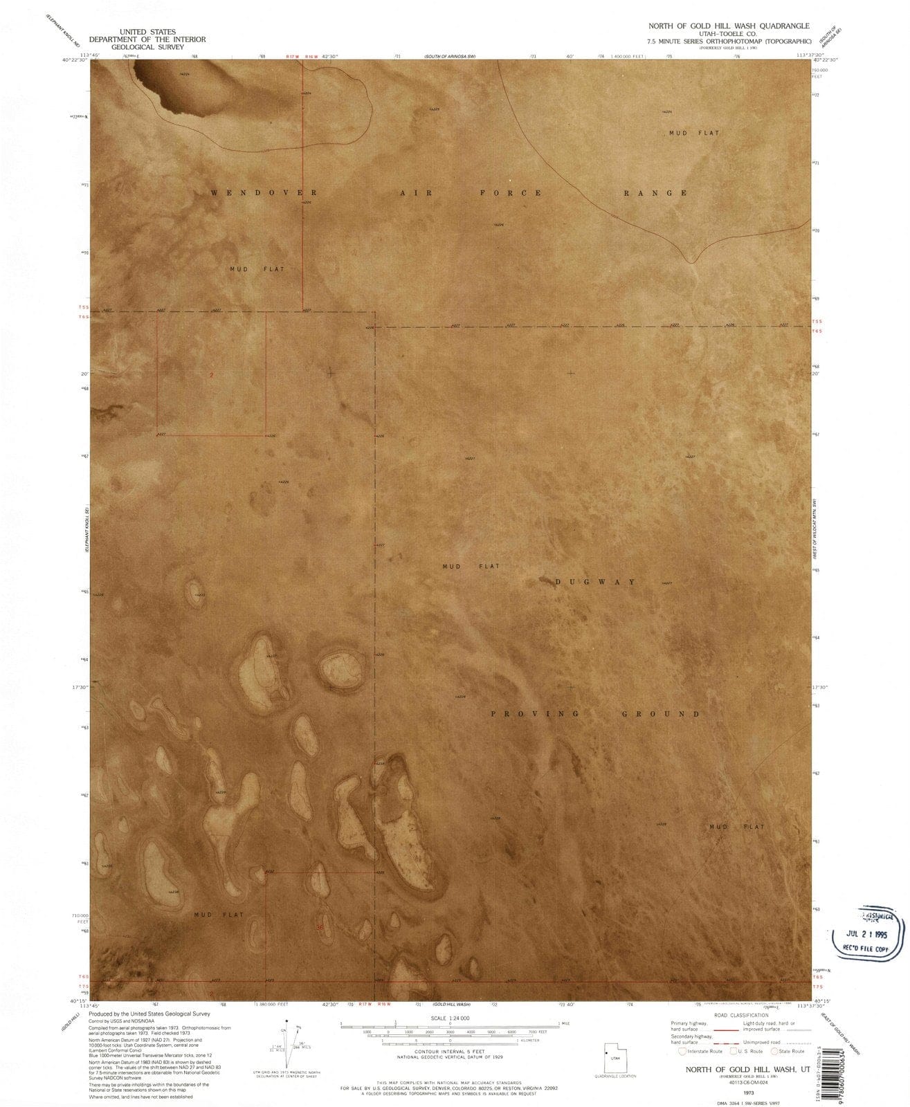 1973 North of Gold Hill Wash, UT - Utah - USGS Topographic Map