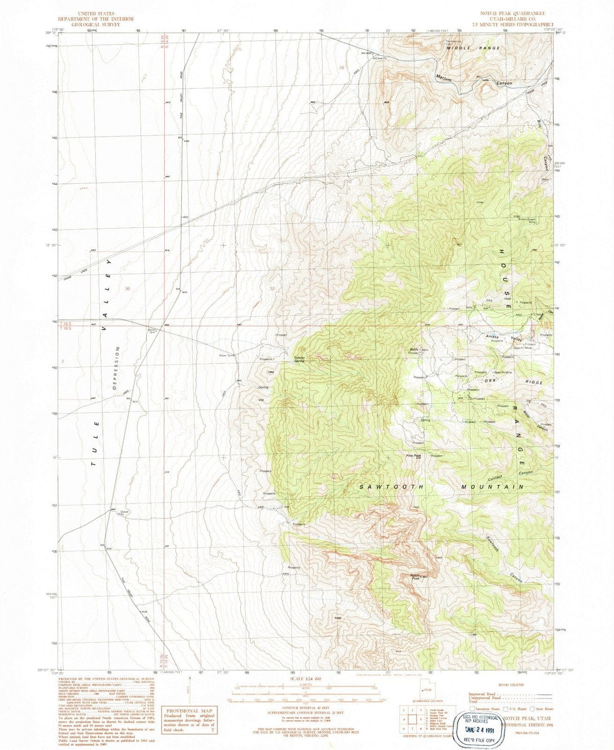 1991 Notch Peak, UT - Utah - USGS Topographic Map