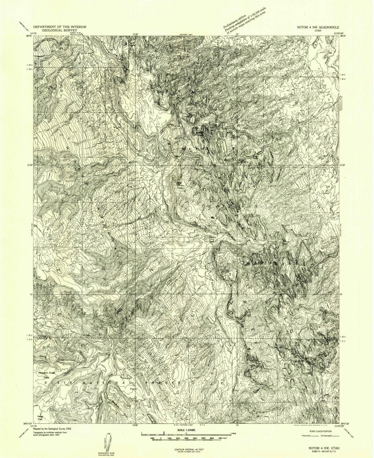 1952 Notom, UT - Utah - USGS Topographic Map1