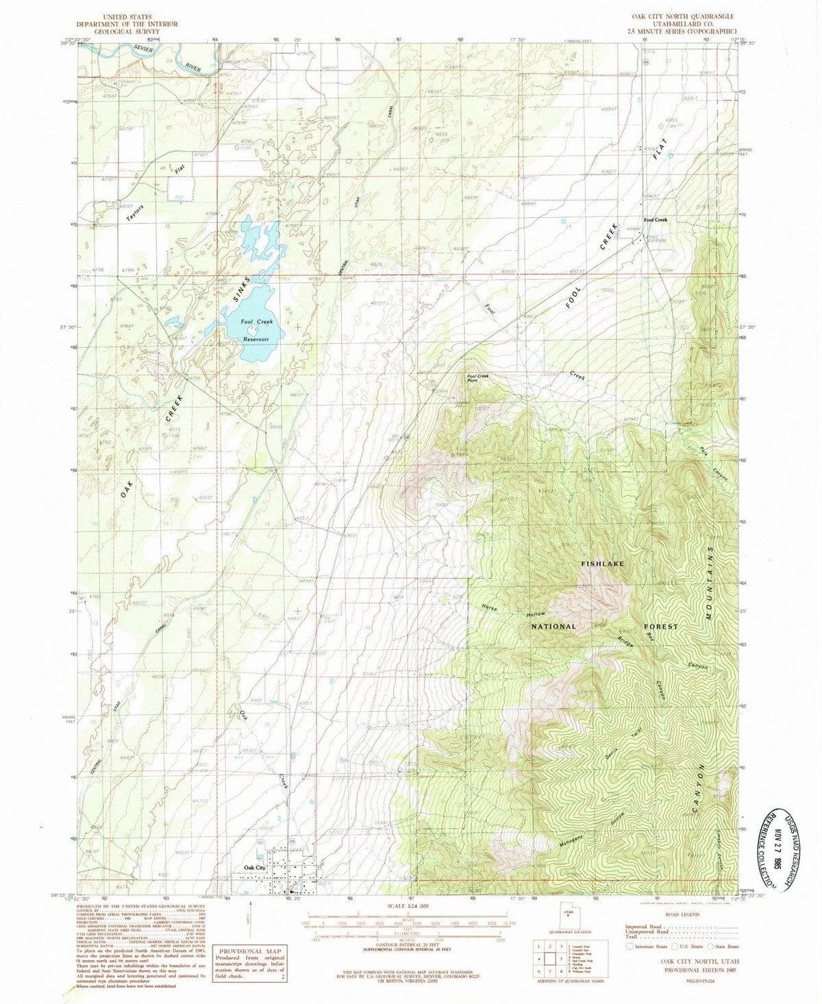 1985 Oak City North, UT - Utah - USGS Topographic Map