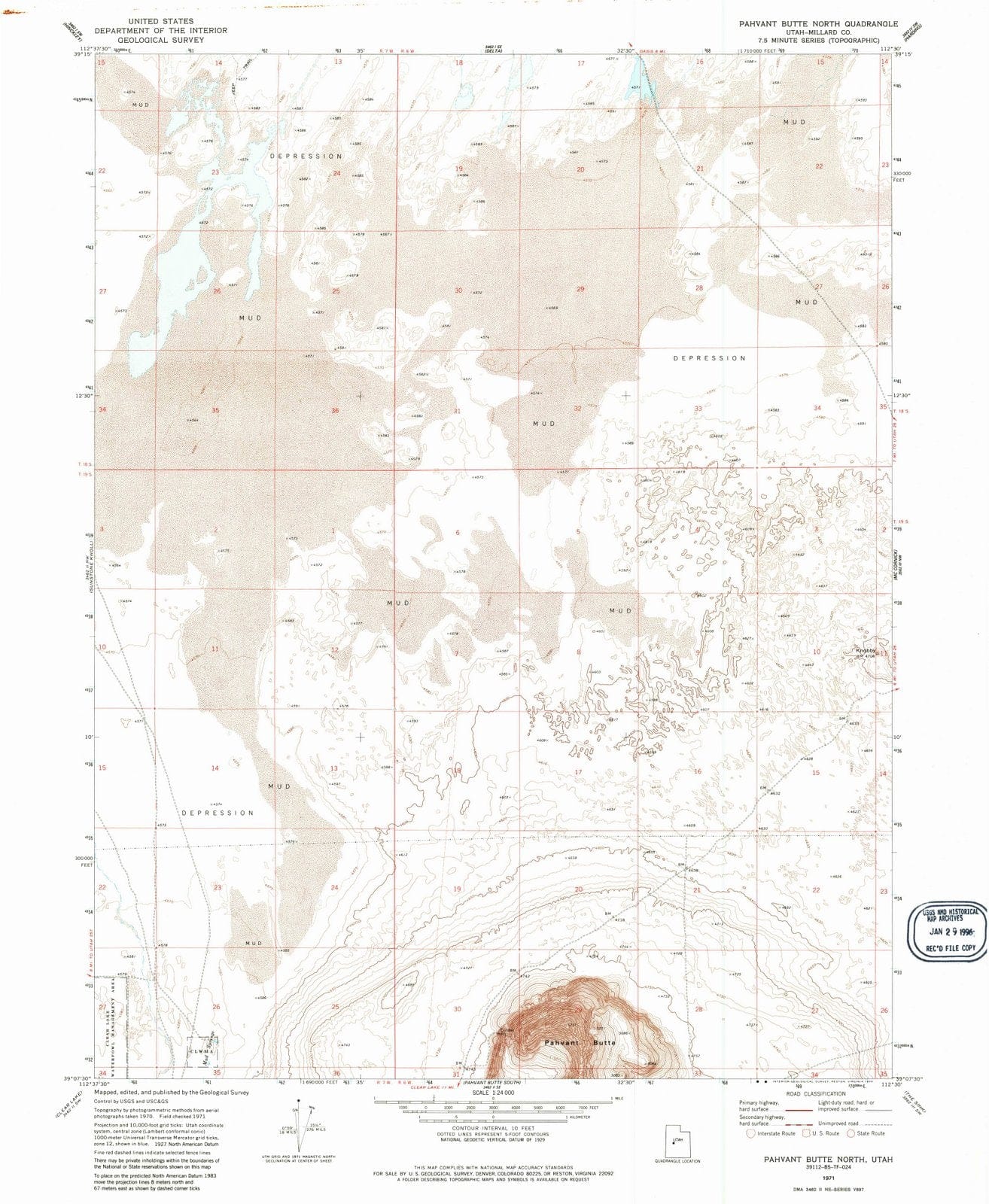 1971 Pahvant Butte North, UT - Utah - USGS Topographic Map