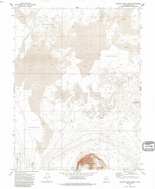 1971 Pahvant Butte North, UT - Utah - USGS Topographic Map