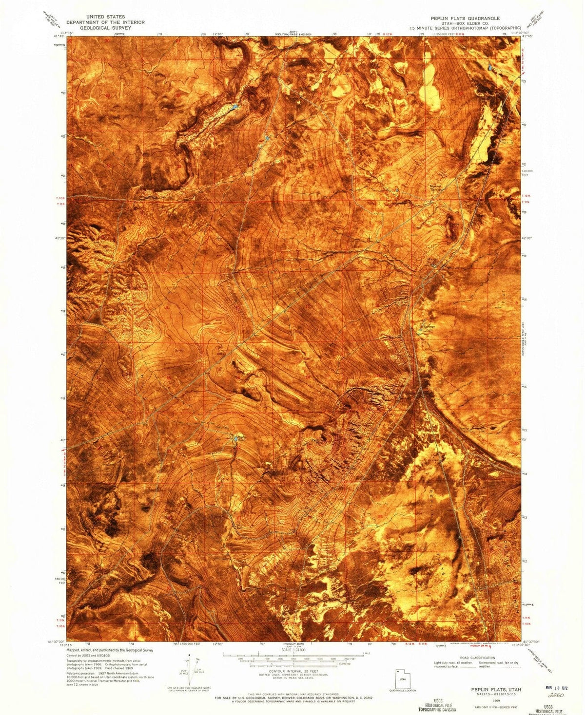 1969 Peplin Flats, UT - Utah - USGS Topographic Map