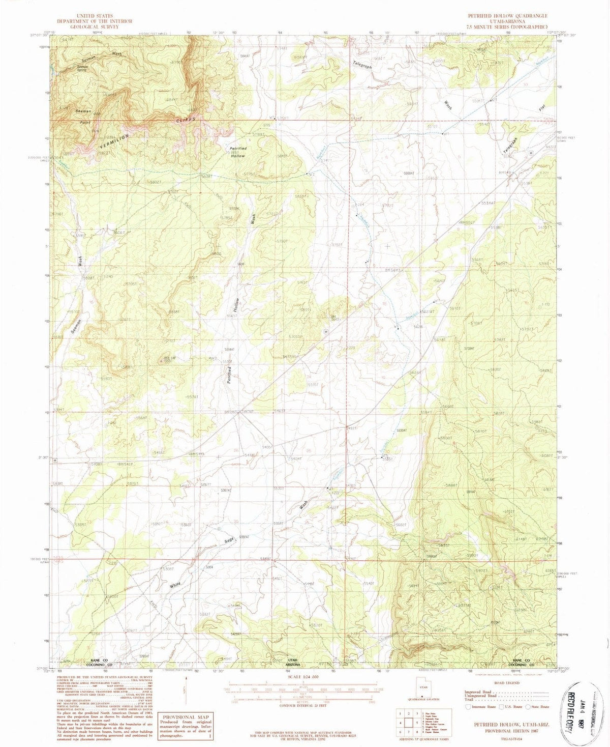 1987 Petrified Hollow, UT - Utah - USGS Topographic Map