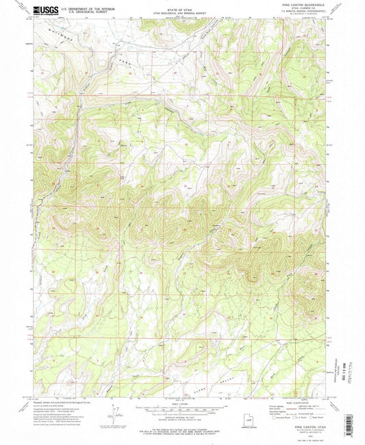 1972 Pine Canyon, UT - Utah - USGS Topographic Map