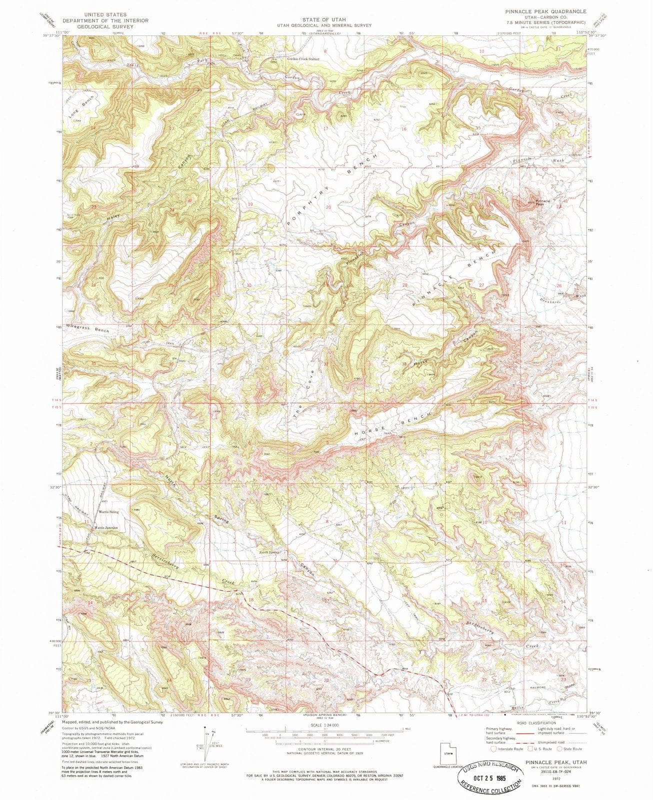 1972 Pinnacle Peak, UT - Utah - USGS Topographic Map