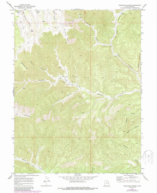 1970 Preacher Canyon, UT - Utah - USGS Topographic Map
