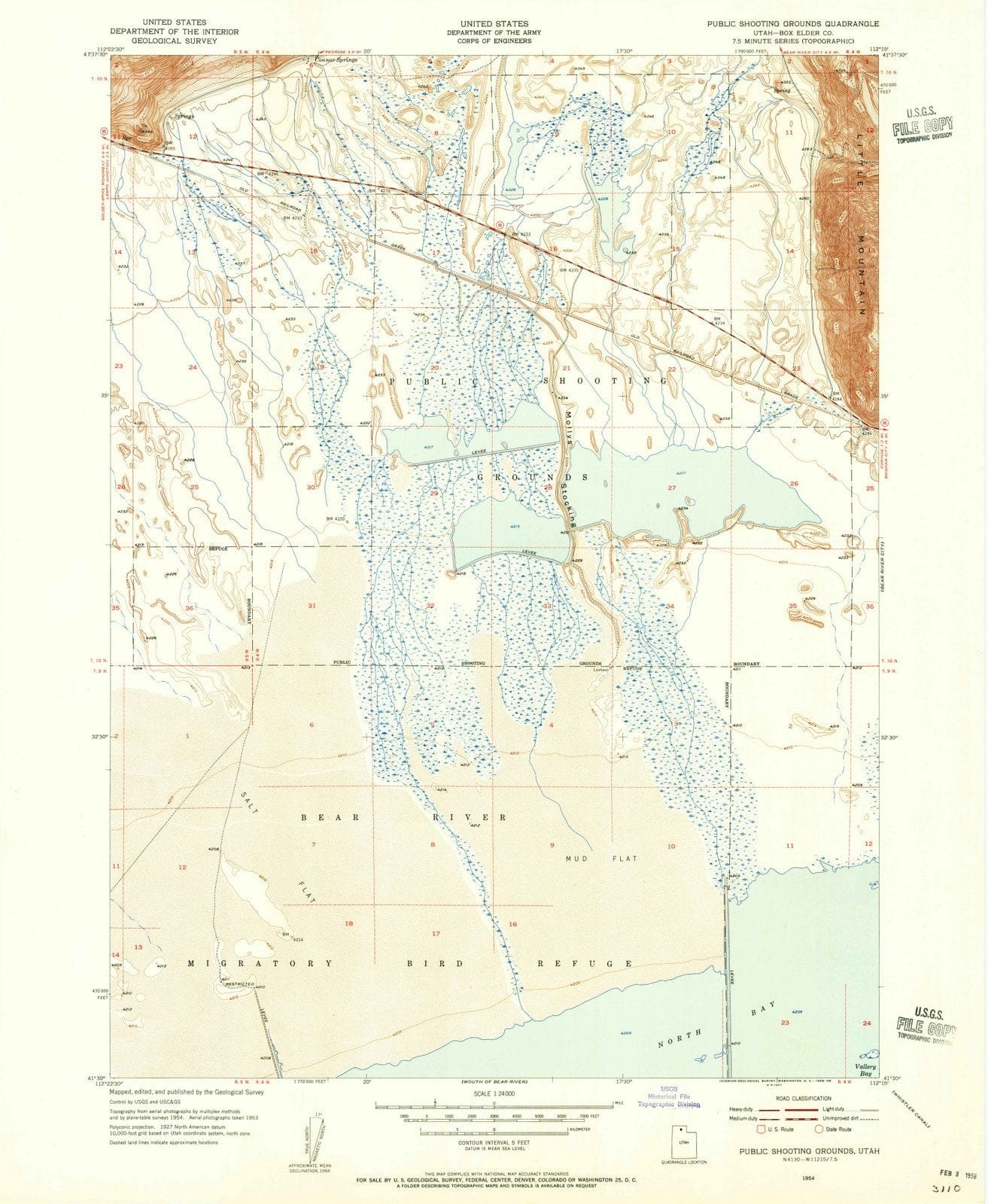 1954 Public Shooting Grounds, UT - Utah - USGS Topographic Map
