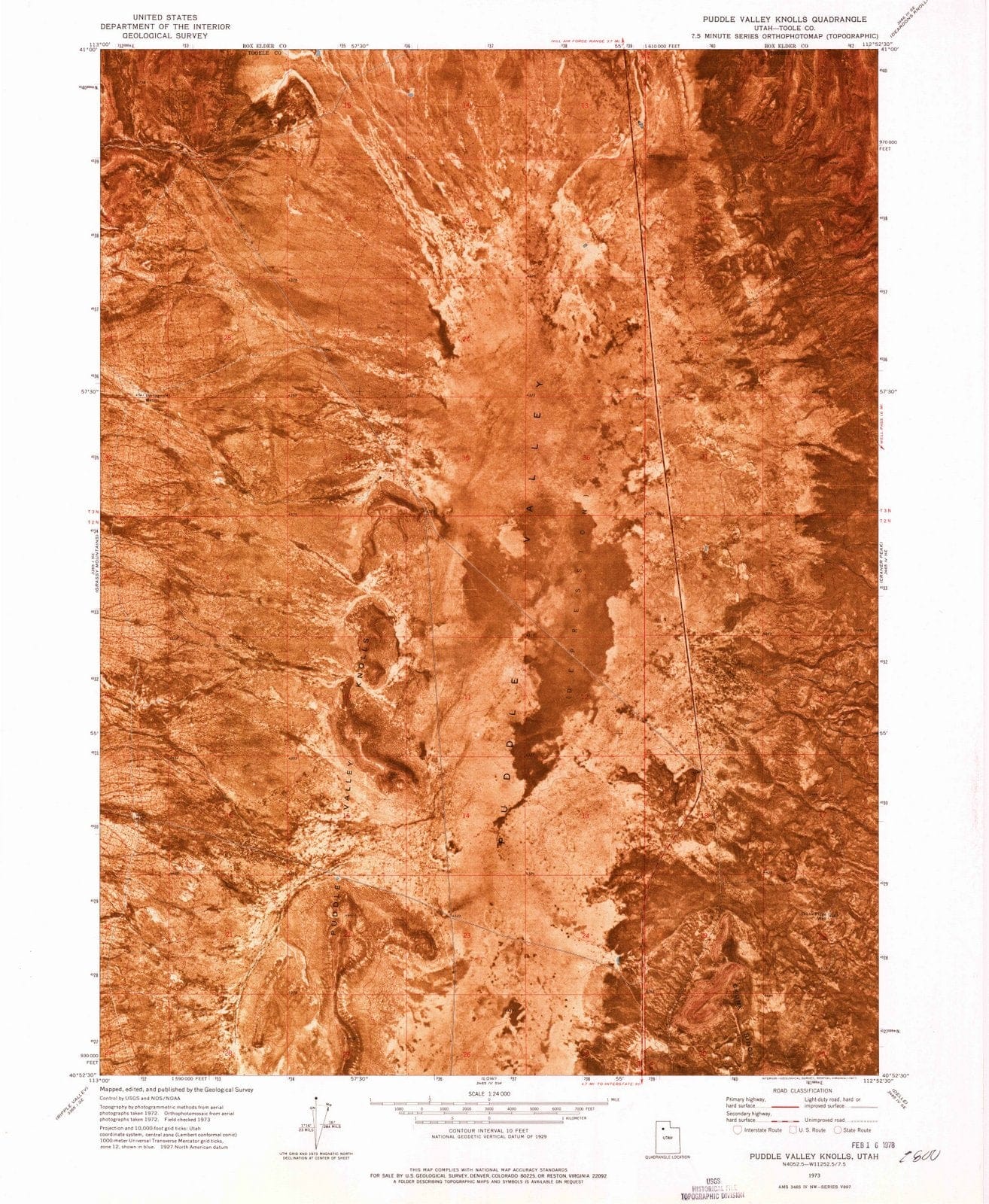 1973 Puddle Valley Knolls, UT - Utah - USGS Topographic Map