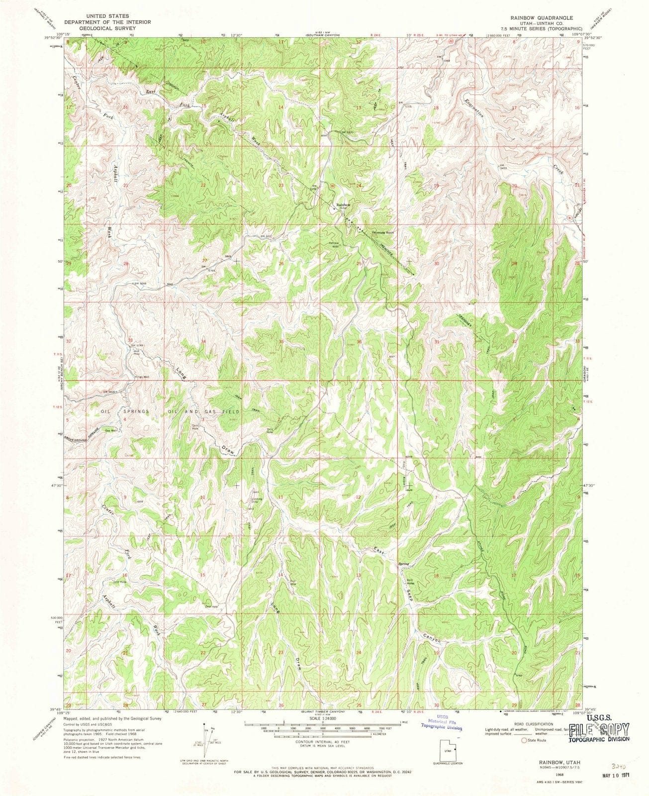 1968 Rainbow, UT - Utah - USGS Topographic Map
